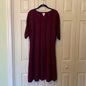 Women’s sweater dress eggplant purple